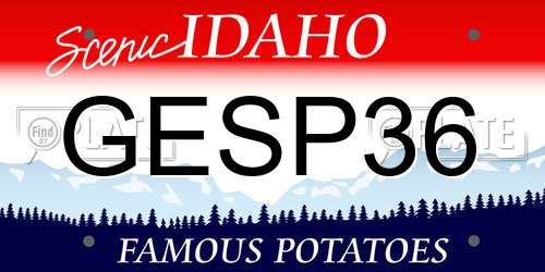 GESP36 Idaho License Plate