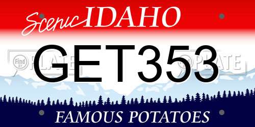 GET353 Idaho License Plate