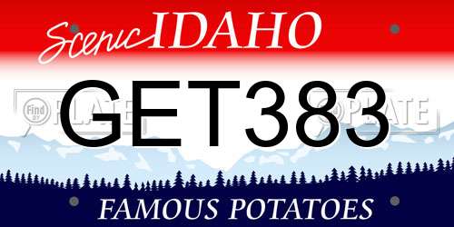 GET383 Idaho License Plate