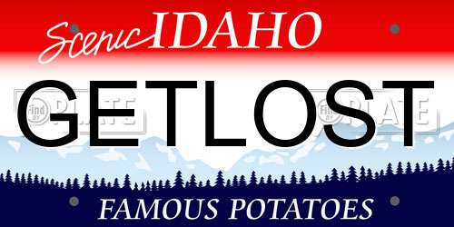 GETLOST Idaho License Plate