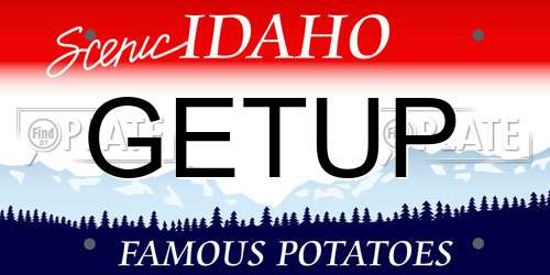 GETUP Idaho License Plate