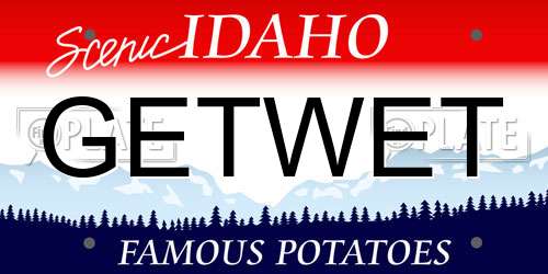 GETWET Idaho License Plate