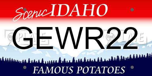 GEWR22 Idaho License Plate