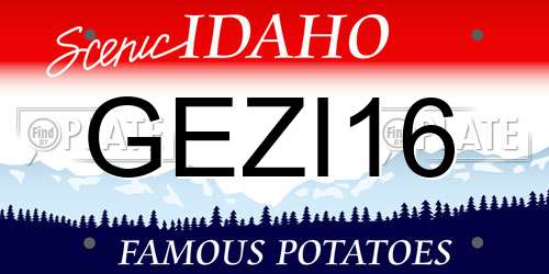 GEZI16 Idaho License Plate