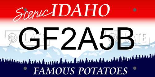GF2A5B Idaho License Plate