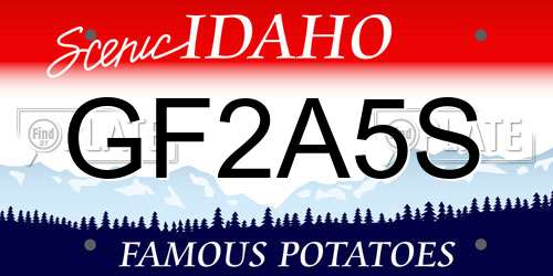 GF2A5S Idaho License Plate