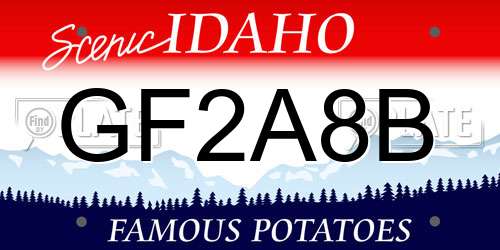GF2A8B Idaho License Plate