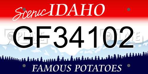 GF34102 Idaho License Plate