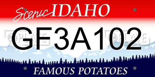 GF3A102 Idaho License Plate