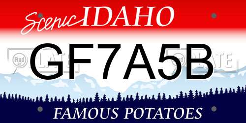 GF7A5B Idaho License Plate