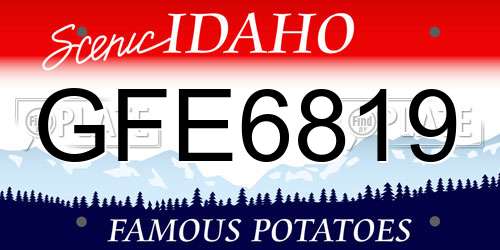 GFE6819 Idaho License Plate
