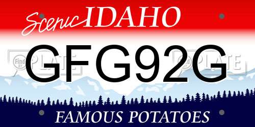 GFG92G Idaho License Plate