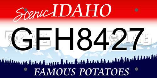 GFH8427 Idaho License Plate