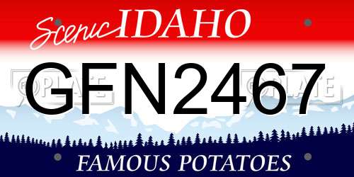 GFN2467 Idaho License Plate
