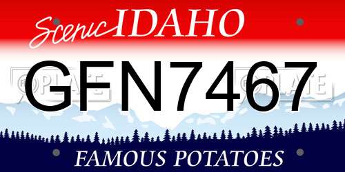 GFN7467 Idaho License Plate