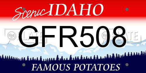 GFR508 Idaho License Plate
