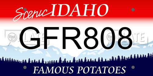 GFR808 Idaho License Plate
