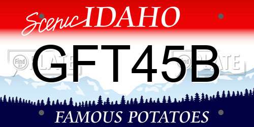 GFT45B Idaho License Plate