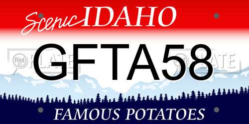 GFTA58 Idaho License Plate