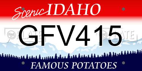 GFV415 Idaho License Plate