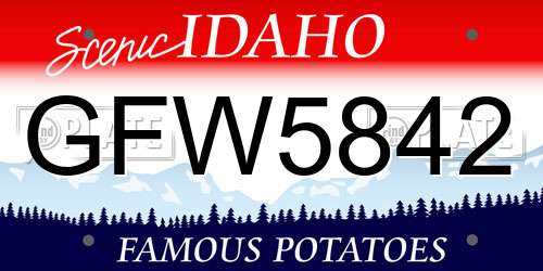 GFW5842 Idaho License Plate