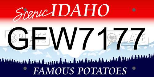 GFW7177 Idaho License Plate