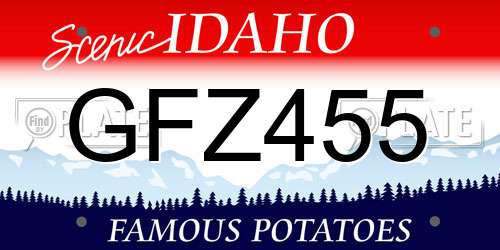 GFZ455 Idaho License Plate