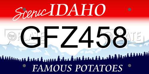 GFZ458 Idaho License Plate