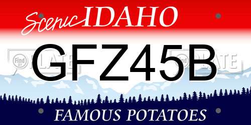 GFZ45B Idaho License Plate