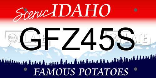 GFZ45S Idaho License Plate