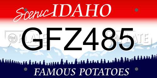 GFZ485 Idaho License Plate