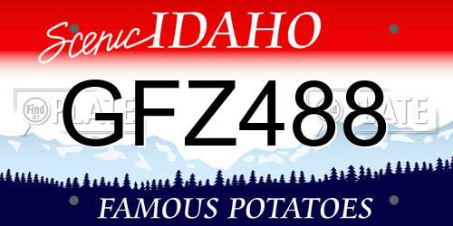 GFZ488 Idaho License Plate