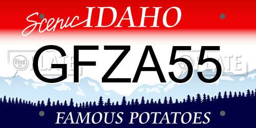 GFZA55 Idaho License Plate