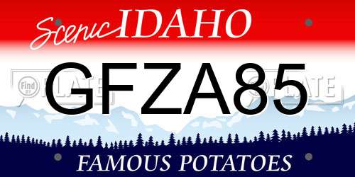GFZA85 Idaho License Plate