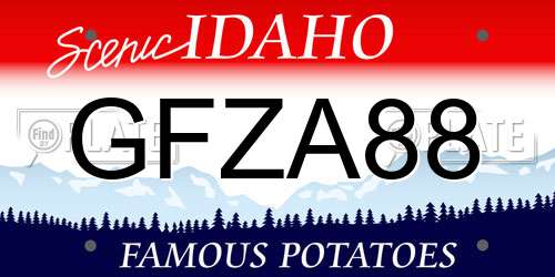 GFZA88 Idaho License Plate