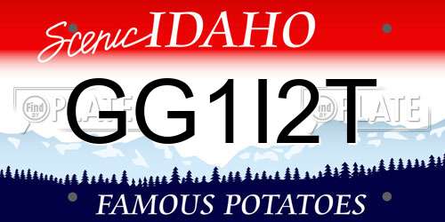 GG1I2T Idaho License Plate