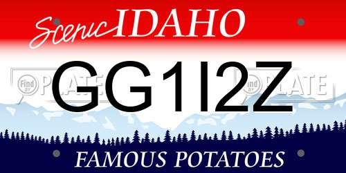 GG1I2Z Idaho License Plate