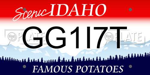 GG1I7T Idaho License Plate