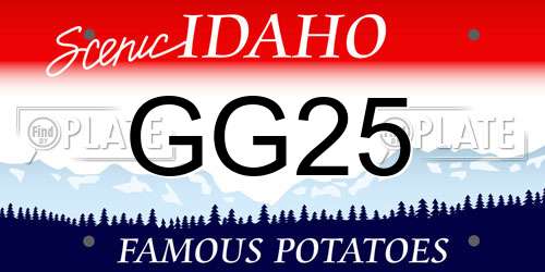 GG25 Idaho License Plate
