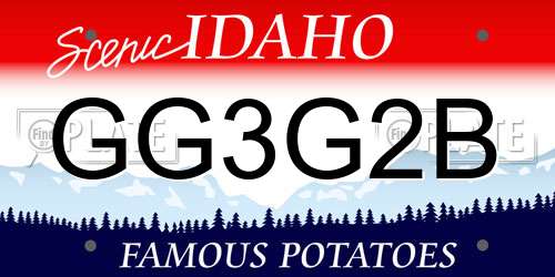 GG3G2B Idaho License Plate