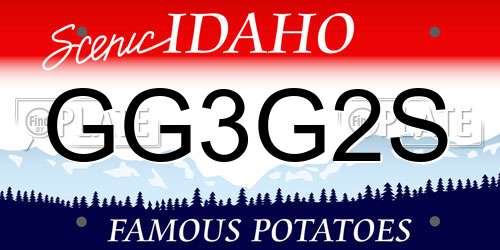 GG3G2S Idaho License Plate