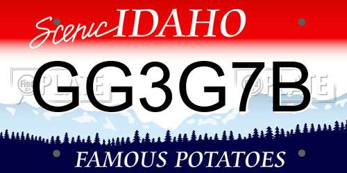 GG3G7B Idaho License Plate