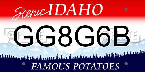 GG8G6B Idaho License Plate