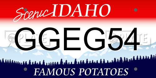 GGEG54 Idaho License Plate
