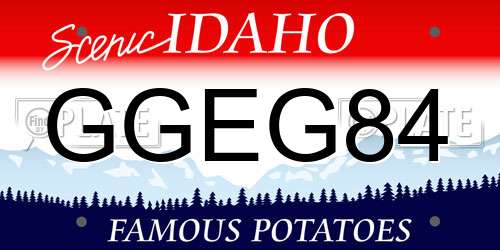 GGEG84 Idaho License Plate
