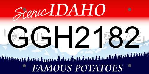 GGH2182 Idaho License Plate