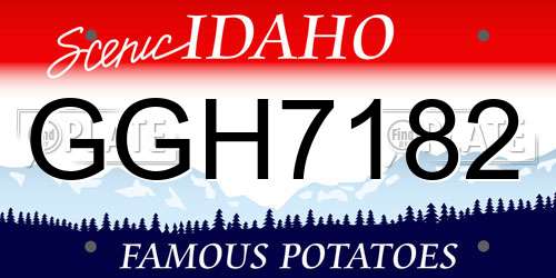 GGH7182 Idaho License Plate