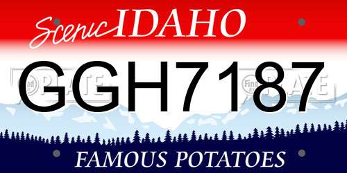 GGH7187 Idaho License Plate