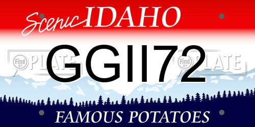 GGII72 Idaho License Plate