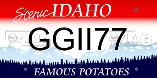 GGII77 Idaho License Plate